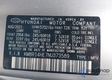 2022 Hyundai Palisade Se из США, поврежденный, VIN KM8R14HE7NU373589
